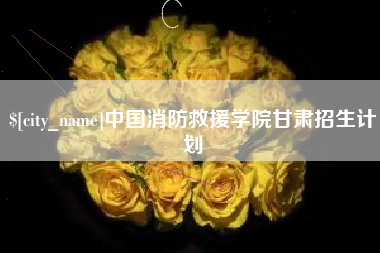 宜春中国消防救援学院甘肃招生计划