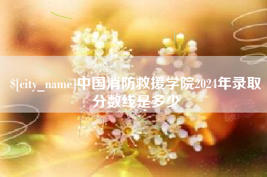 宜春中国消防救援学院2024年录取分数线是多少