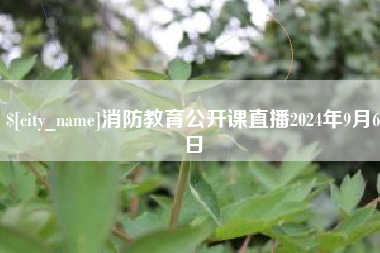 宜春消防教育公开课直播2024年9月6日