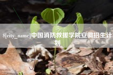 宜春中国消防救援学院安徽招生计划
