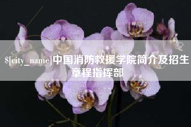 宜春中国消防救援学院简介及招生章程指挥部