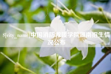 宜春中国消防救援学院湖南招生情况公布