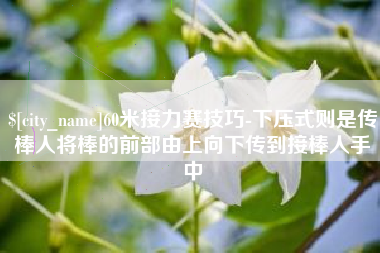 宜春60米接力赛技巧-下压式则是传棒人将棒的前部由上向下传到接棒人手中