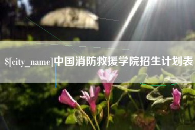 宜春中国消防救援学院招生计划表